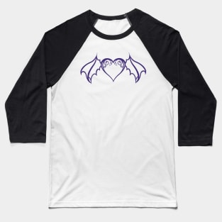 Purple Bat Heart Baseball T-Shirt